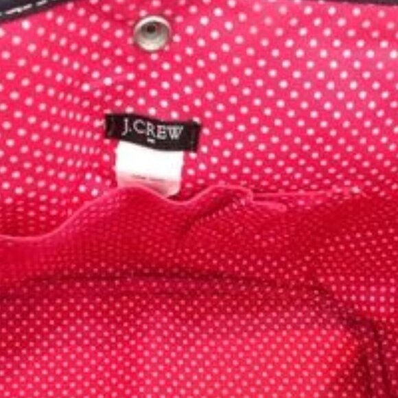 J.CREW Handbag - Colorful Tote -Navy Blue Handles - Cotton Like New Bag - Clean - Picture 5 of 6